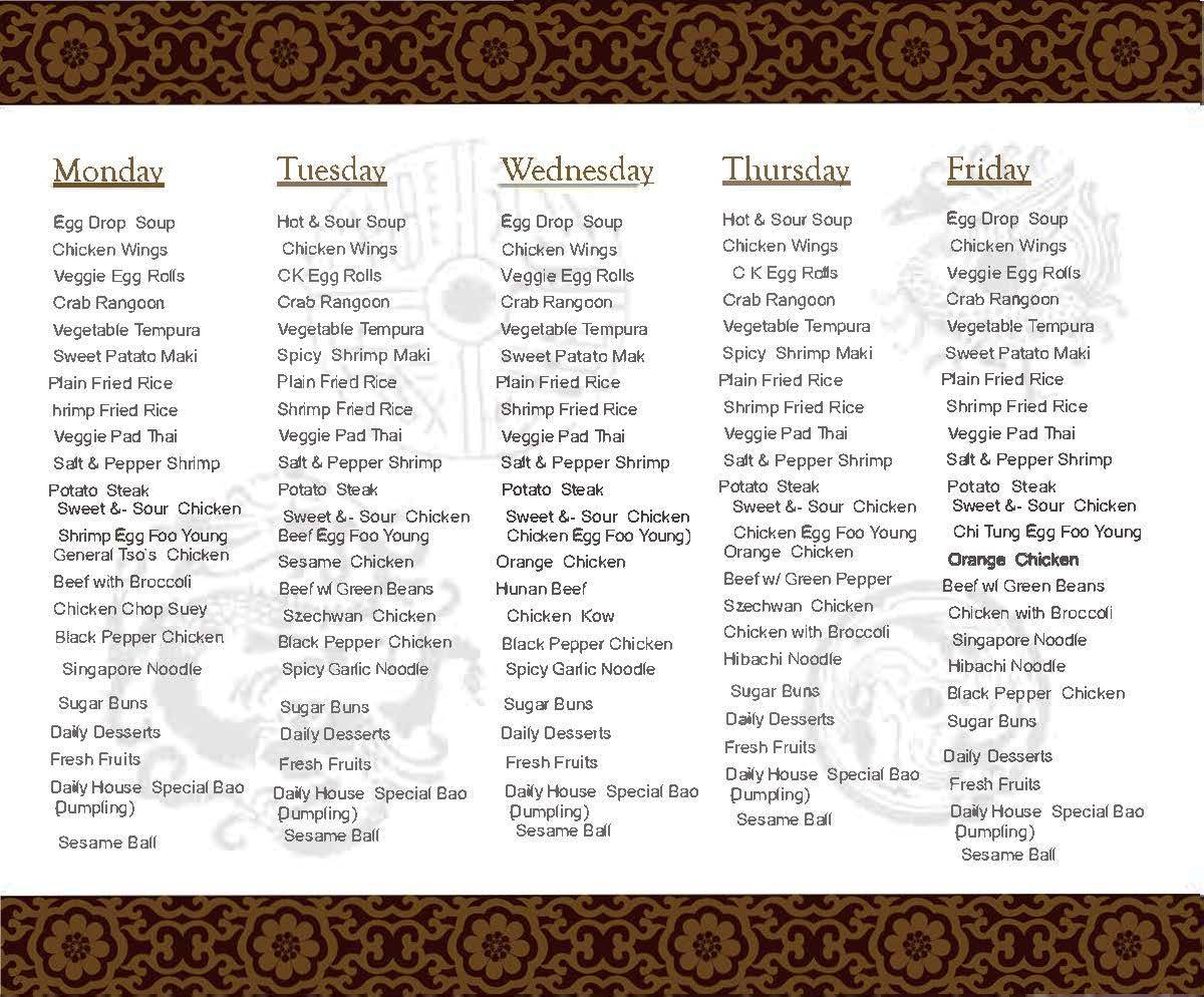 Chi Tung Restaurant Menu - Image 1